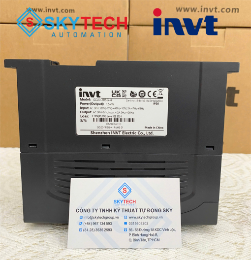 Biến tần INVT 1.5kW 3 pha 380V GD20-1R5G-4-3 Biến tần INVT 1.5kW 3 pha 380V GD20-1R5G-4