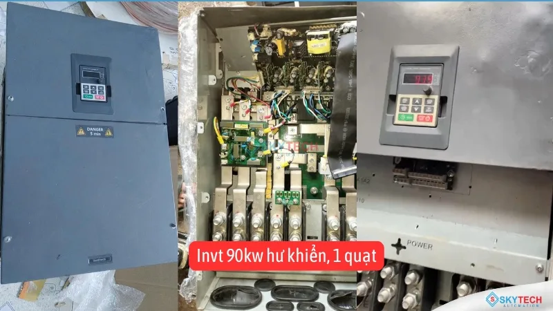 Dịch Vụ Sửa Chữa Biến Tần Uy Tín Tại TPHCM - SKYTECH GROUP 25 Sửa chữa Biến Tần INVT 90kW hư khiển, 1 quạt