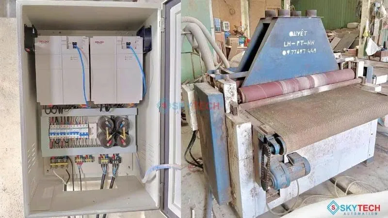 Lắp đặt biến tần Delixi cho máy ép gỗ